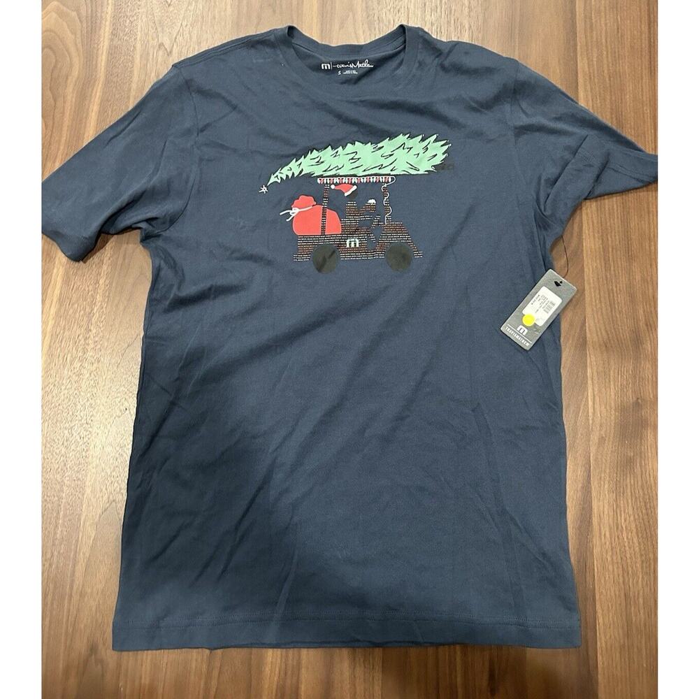 TRAVISMATHEW MEN'S JINGLE JANGLE CHRISTMAS GOLF SHORT SLEEVE SHIRT Size Small